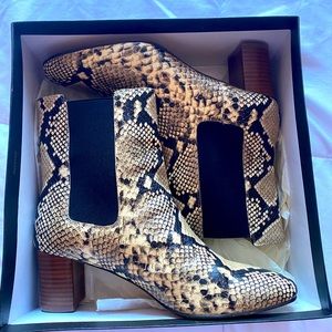 J Crew snake embossed leather boots